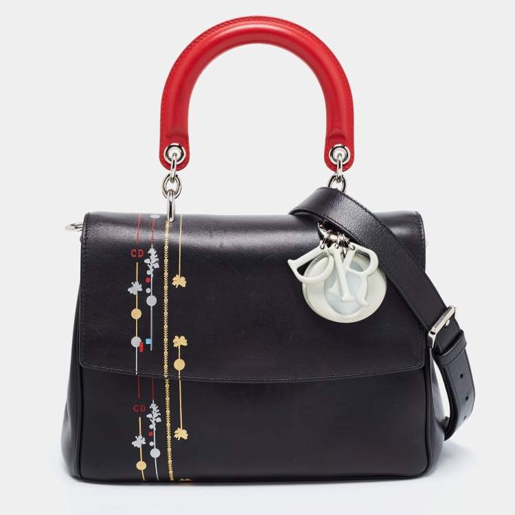 Pre Owned Dior Black Leather Be Dior Shoulder Bag