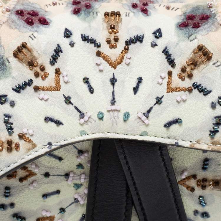 Pre Owned Dior Multicolor Leather and Beads Mini Saddle Bag