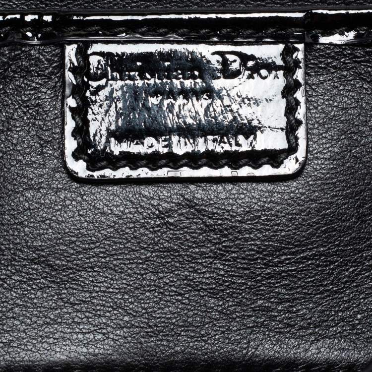 Pre Owned Dior Black Cannage Patent Leather Lady Dior Chain Clutch