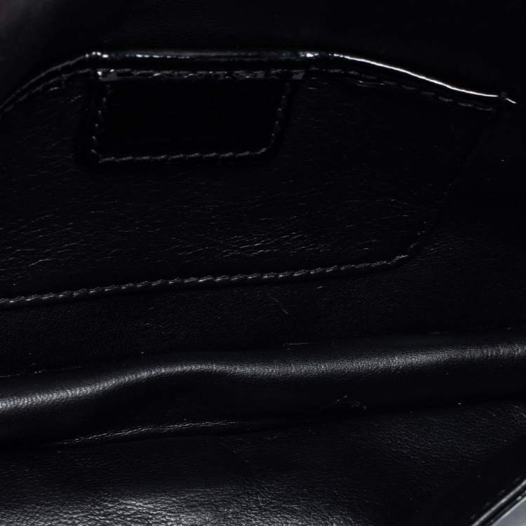 Pre Owned Dior Black Cannage Patent Leather Lady Dior Chain Clutch