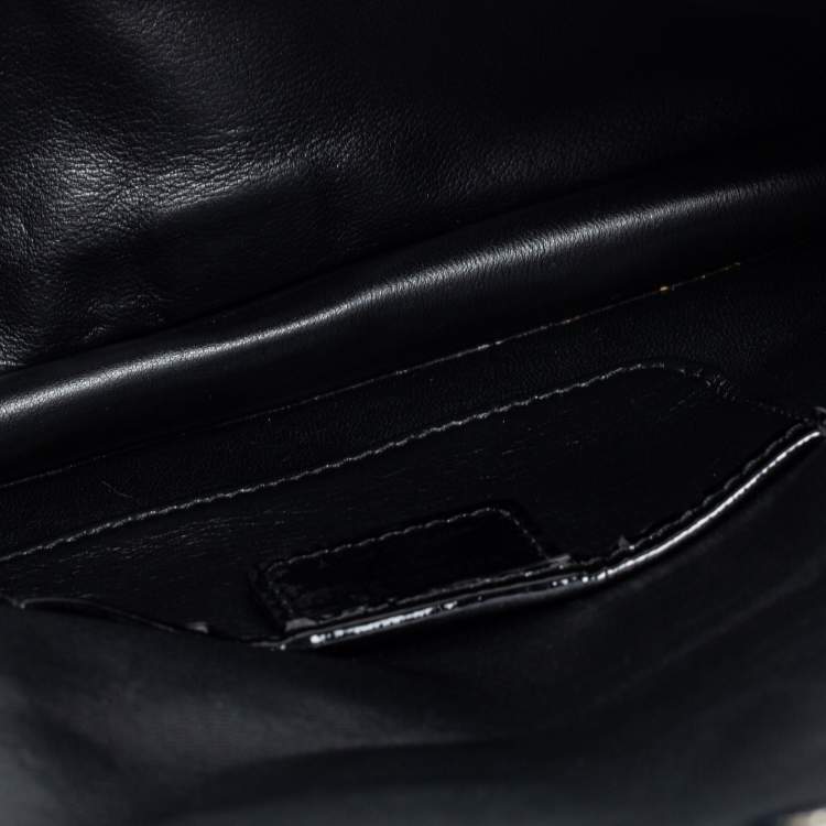 Pre Owned Dior Black Cannage Patent Leather Lady Dior Chain Clutch