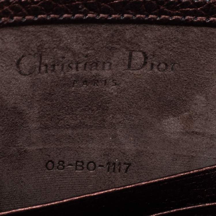Pre Owned Dior Bronze Leather Diorama Top Handle Bag