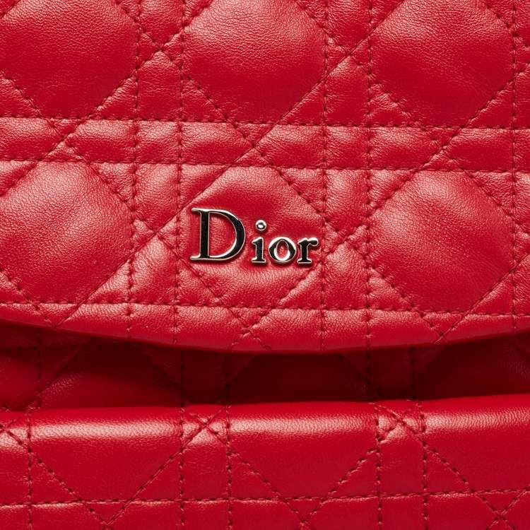 مملوكة مسبقًا Dior Red Cannage Quilted Leather Small Stardust Backpack