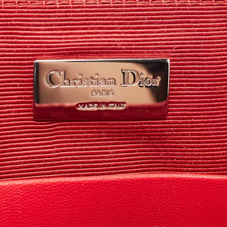 مملوكة مسبقًا Dior Red Cannage Quilted Leather Small Stardust Backpack