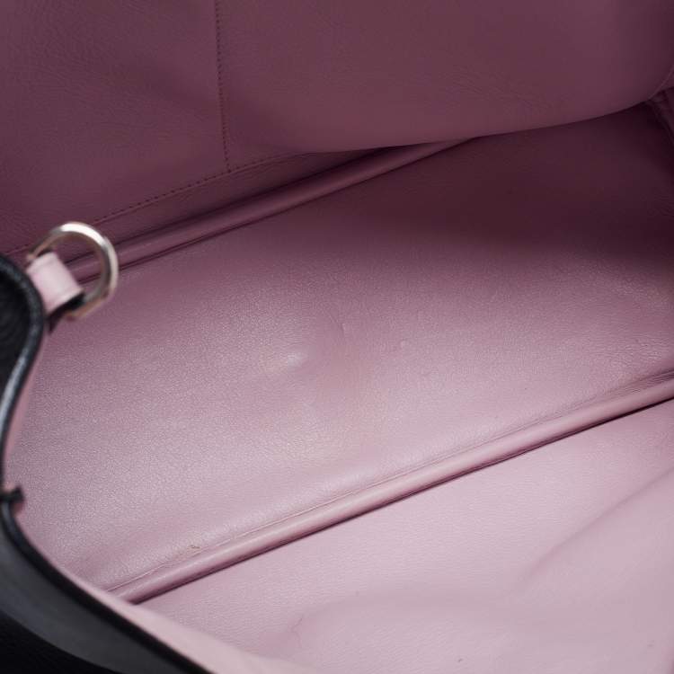 Pre Owned Dior Black Leather Medium Diorissimo Shopper Tote