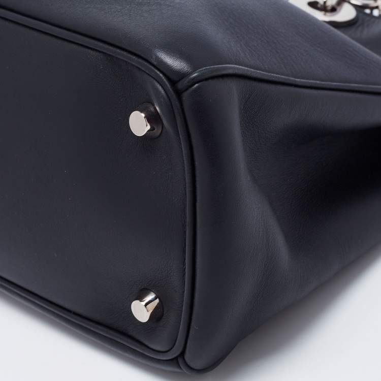 Pre Owned Dior Black Leather Medium Diorissimo Shopper Tote