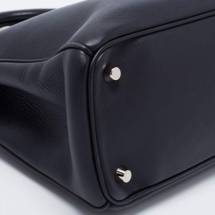 Pre Owned Dior Black Leather Medium Diorissimo Shopper Tote