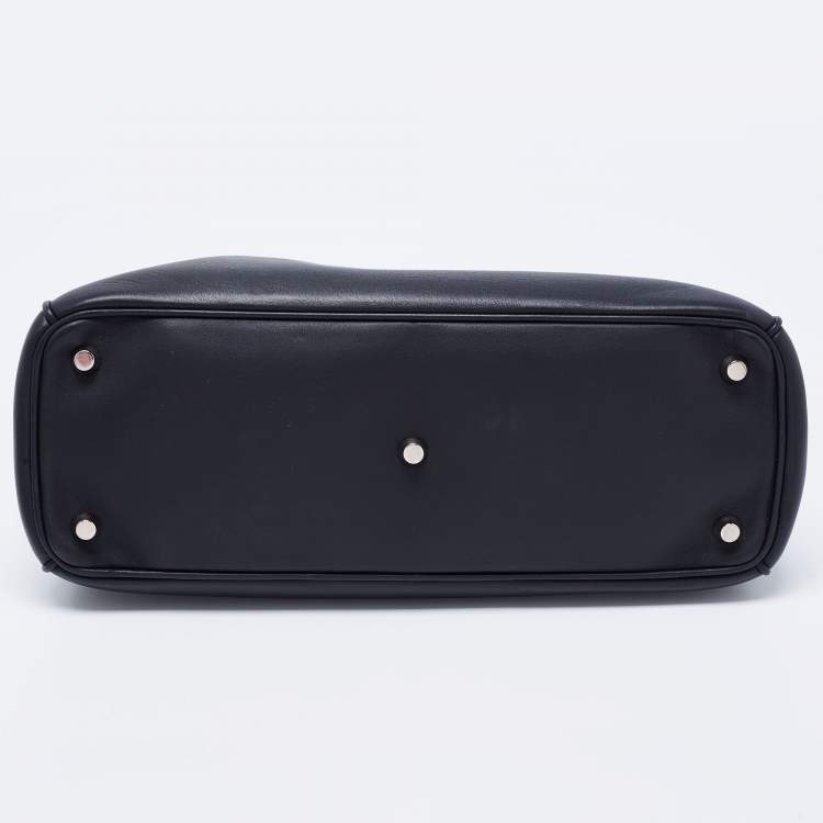 Pre Owned Dior Black Leather Medium Diorissimo Shopper Tote