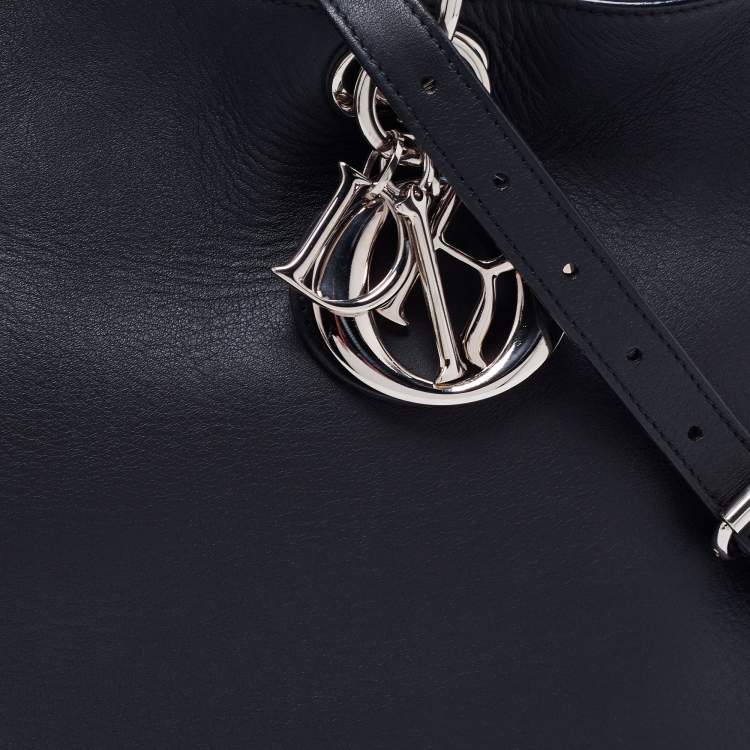 Pre Owned Dior Black Leather Medium Diorissimo Shopper Tote