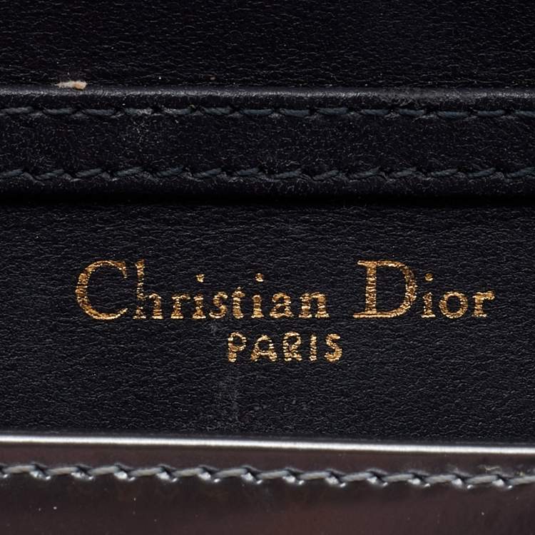 Pre Owned Dior Silver Micro Cannage Leather Diorama Wallet On Chain