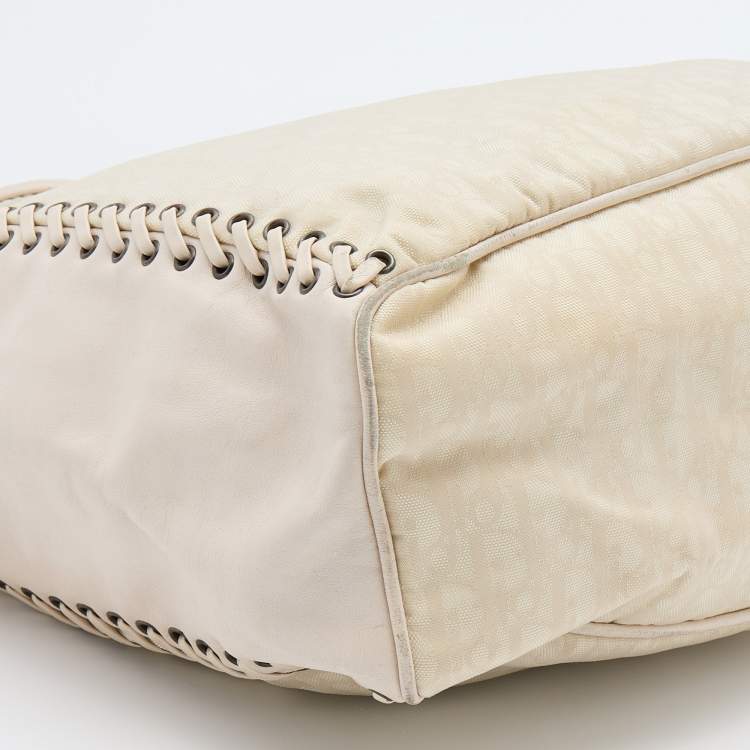 Pre Owned Dior Cream Oblique Canvas and Leather Ethnic Hobo