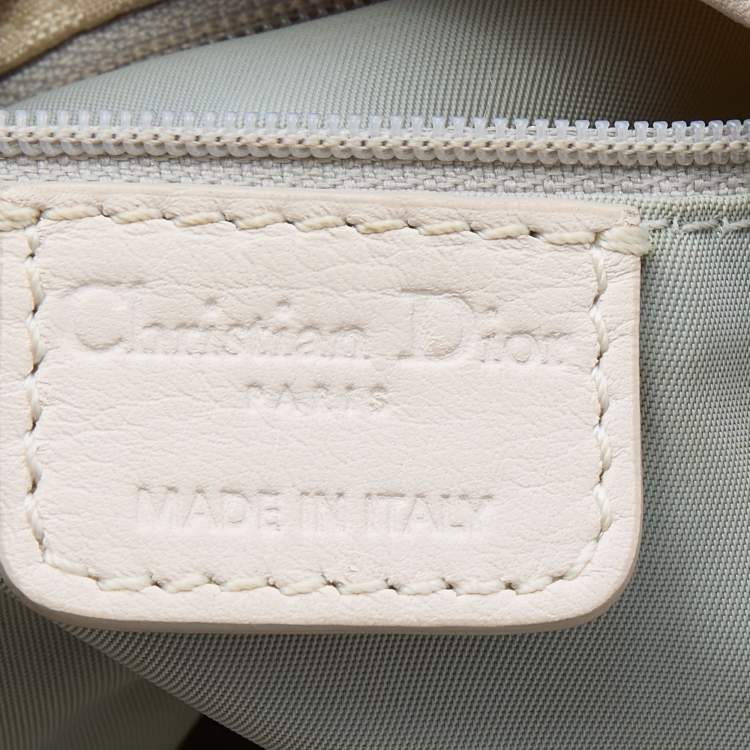 Pre Owned Dior Cream Oblique Canvas and Leather Ethnic Hobo