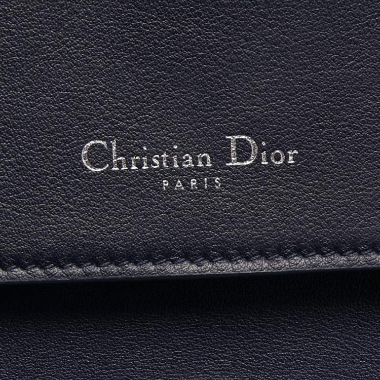 Pre Owned Dior Blue Leather Be Dior Top Handle Bag