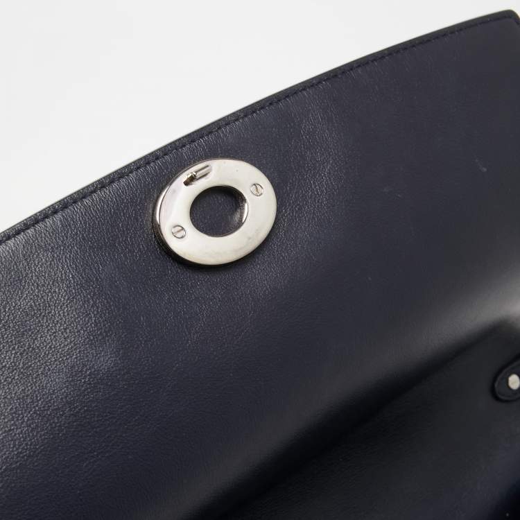 Pre Owned Dior Blue Leather Be Dior Top Handle Bag