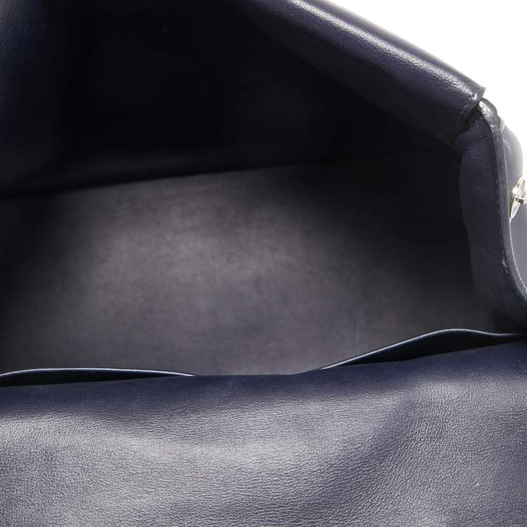 Pre Owned Dior Blue Leather Be Dior Top Handle Bag