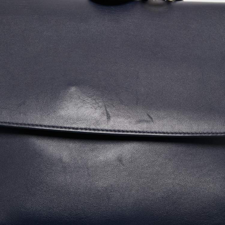Pre Owned Dior Blue Leather Be Dior Top Handle Bag