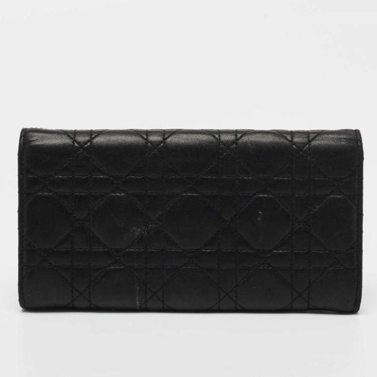 Dior Black Cannage Leather Miss Dior Continental Wallet Dior The