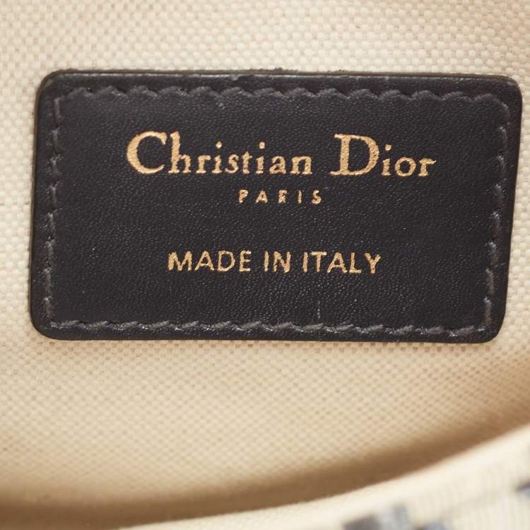 Pre Owned Dior Blue Diorissimo Canvas and Leather Mini Saddle Shoulder Bag