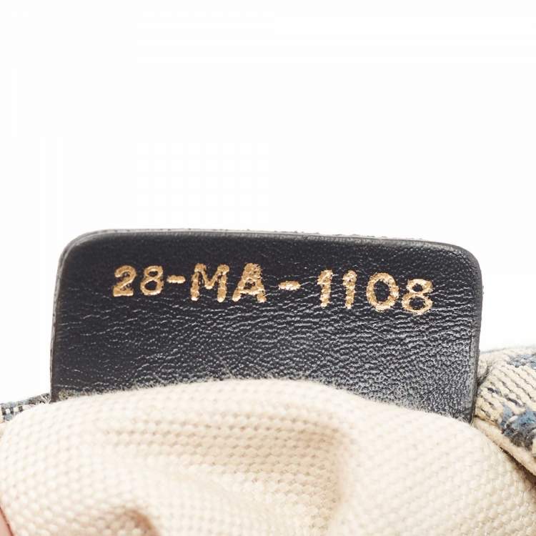 Pre Owned Dior Blue Diorissimo Canvas and Leather Mini Saddle Shoulder Bag