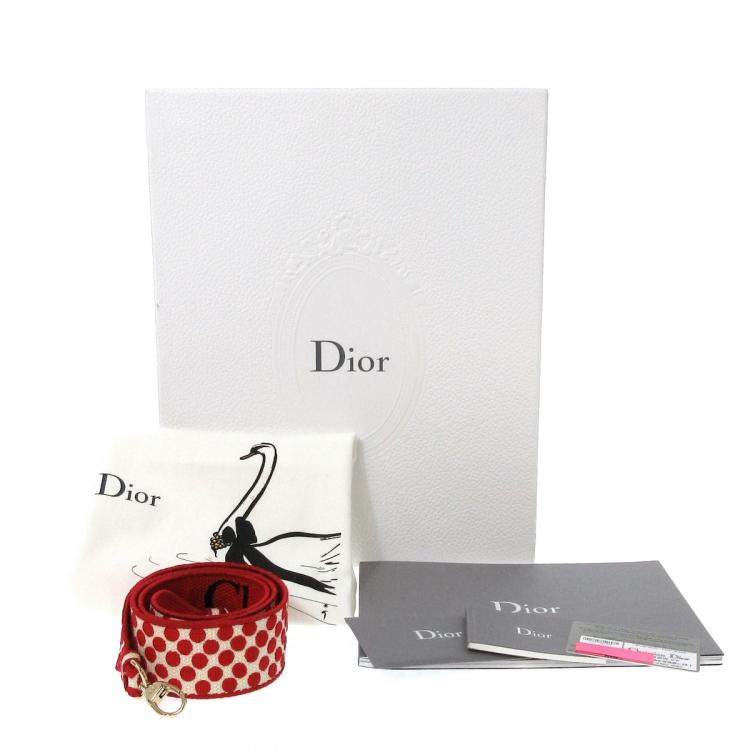 مملوكة مسبقًا Dior Red Canvas DiorAmour Dots Lady D-Lite Bag