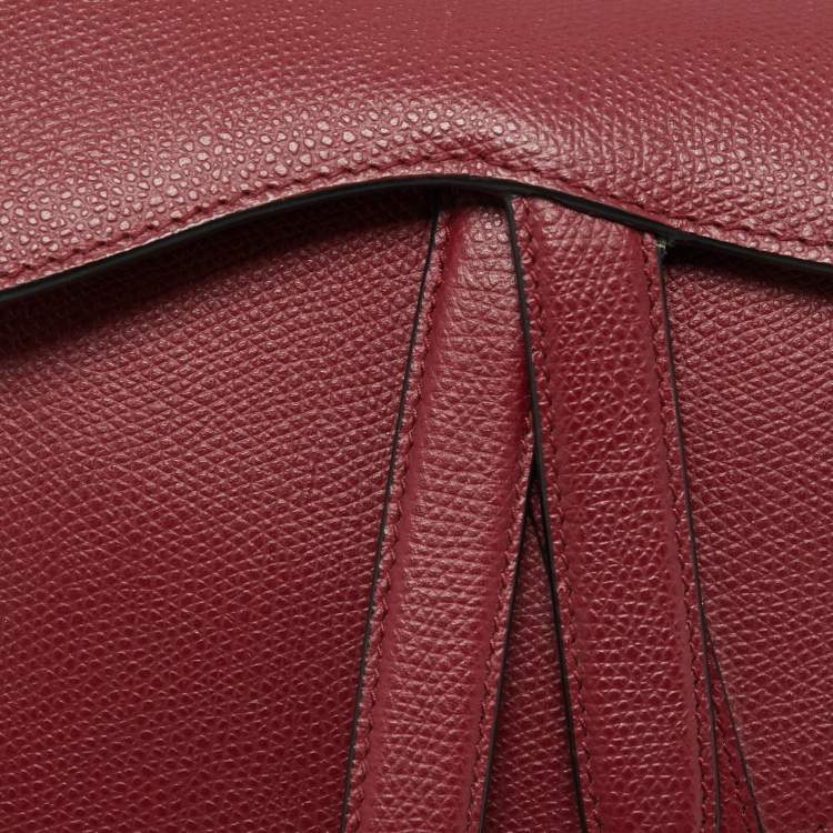 Pre Owned Dior Burgundy Leather Saddle Bag
