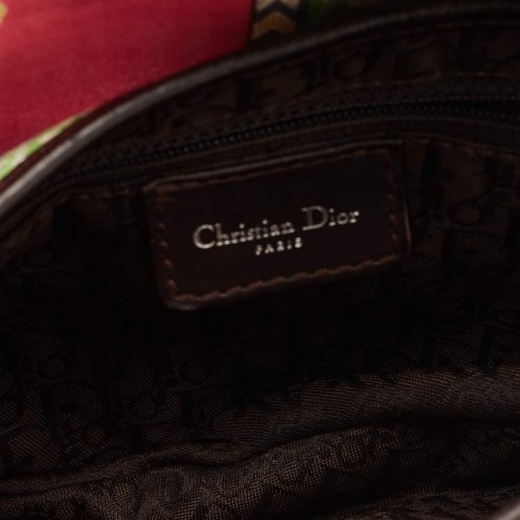 Pre Owned Dior Multicolour Satin Paisley Saddle Bag 