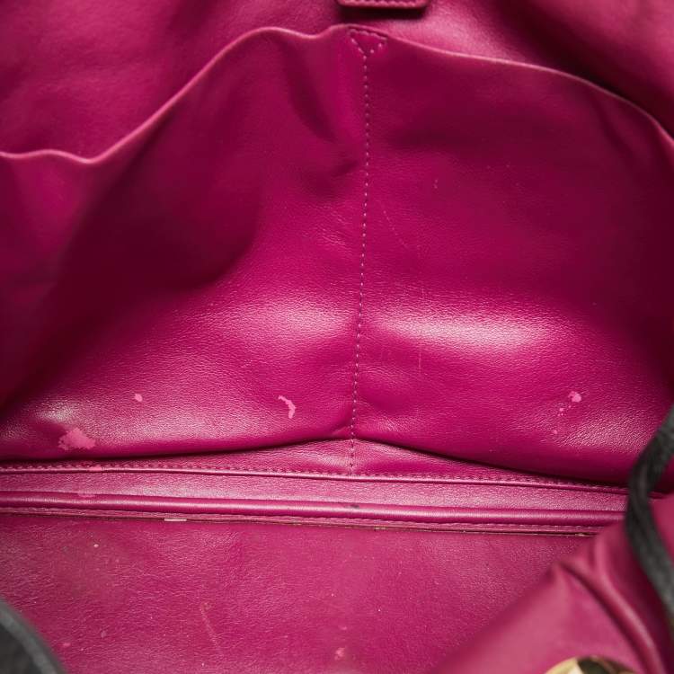 Pre Owned Dior Black Leather Large Diorissimo Shopper Tote