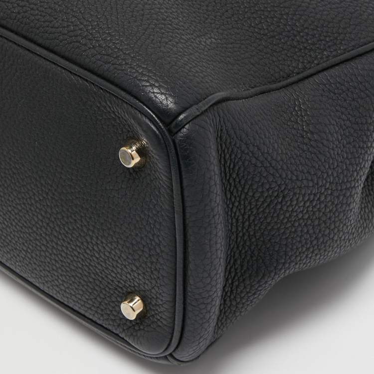 Pre Owned Dior Black Leather Large Diorissimo Shopper Tote