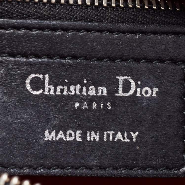 Pre Owned Dior Black Cannage Leather Medium Lady Dior Tote