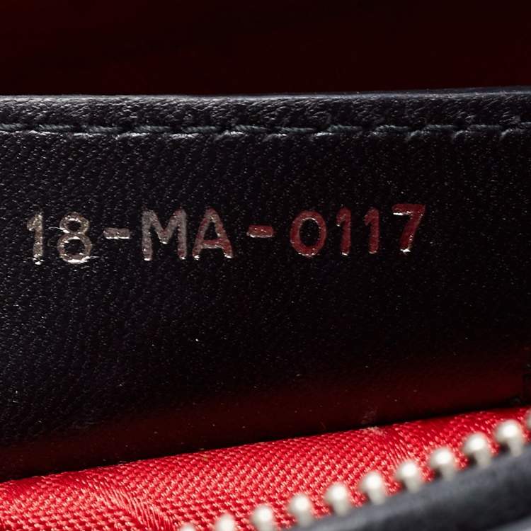 Pre Owned Dior Black Cannage Leather Medium Lady Dior Tote