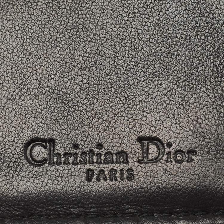 Pre Owned Dior Black Cannage Leather Mini Lady Dior Card Case