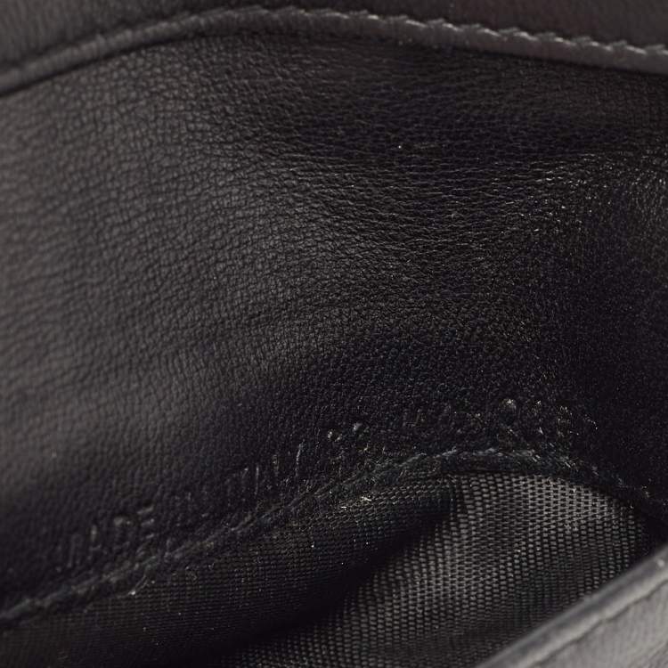 Pre Owned Dior Black Cannage Leather Mini Lady Dior Card Case