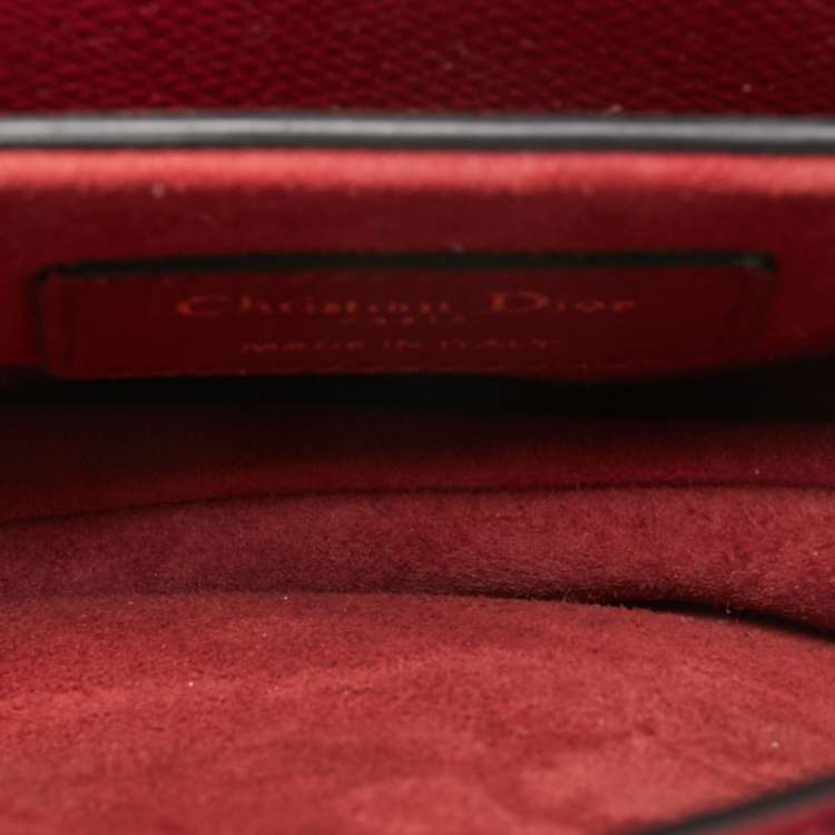 Pre Owned Dior Red Leather Mini Saddle Bag