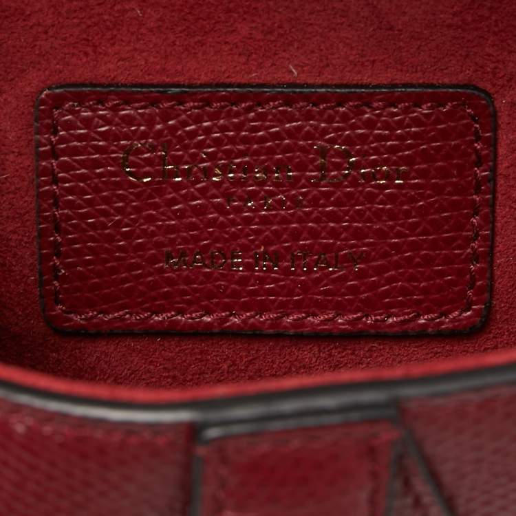 Pre Owned Dior Red Leather Mini Saddle Bag