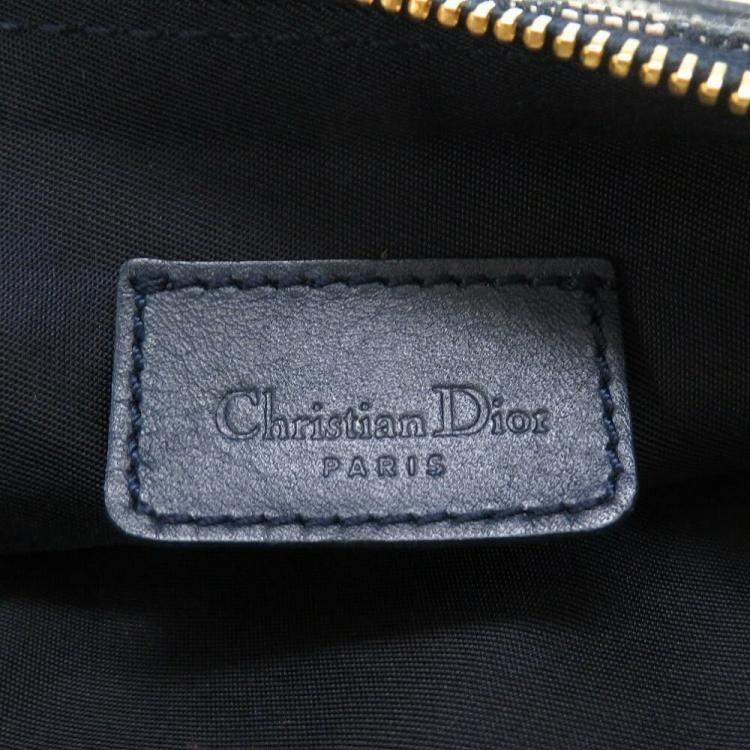 Pre Owned Dior Navy Blue Canvas Saddle Clutch Bag 