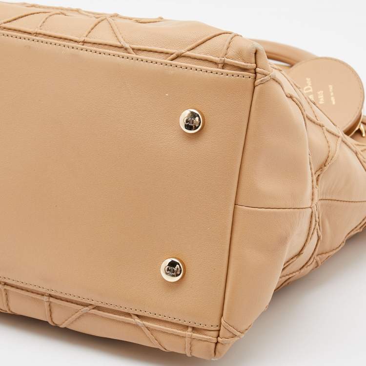 Pre Owned Dior Beige Cannage Leather Granville Tote