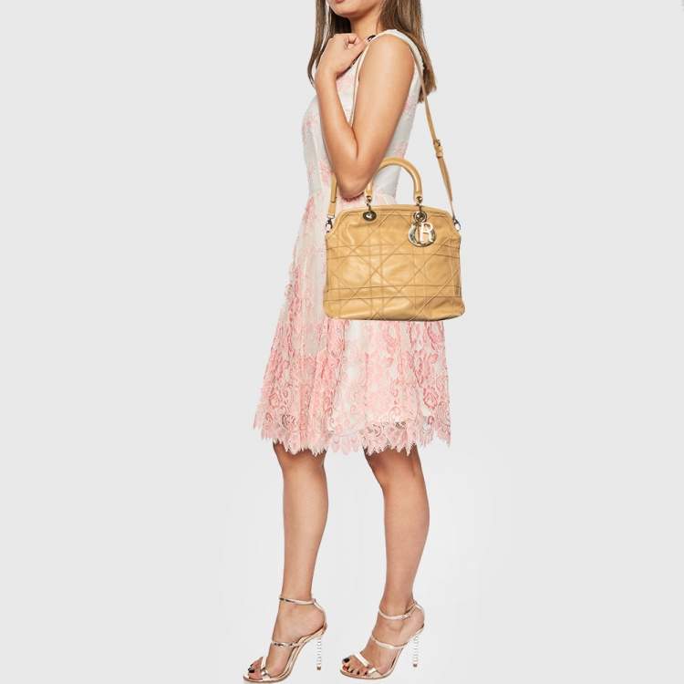 Pre Owned Dior Beige Cannage Leather Granville Tote