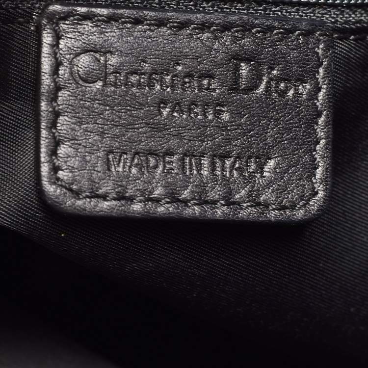 Pre Owned Dior Black Oblique Nylon and Leather Ethnic Hobo