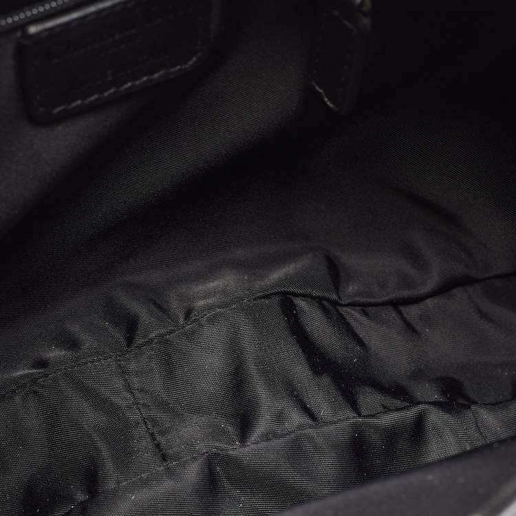 Pre Owned Dior Black Oblique Nylon and Leather Ethnic Hobo