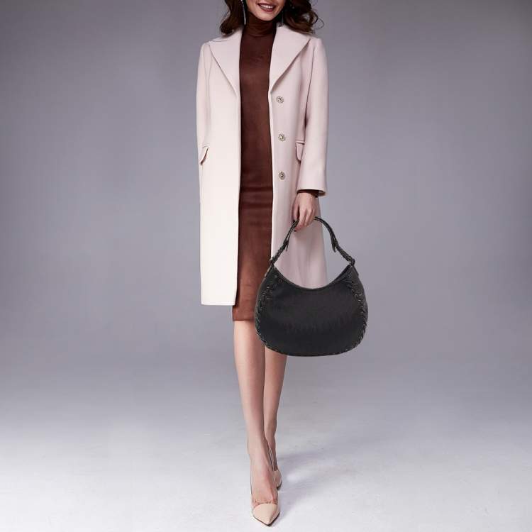 Pre Owned Dior Black Oblique Nylon and Leather Ethnic Hobo