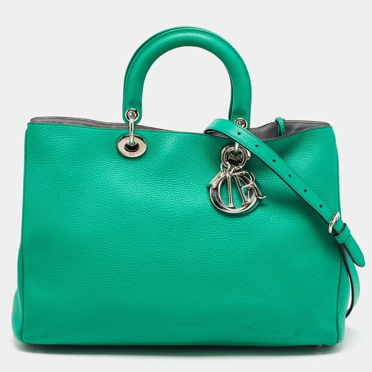 Dior Green Leather Large Diorissimo Shopper Tote Dior | The Luxury Closet