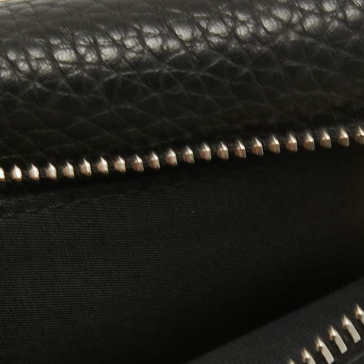 Pre Owned Dior Black Leather Diorama Trifold Wallet