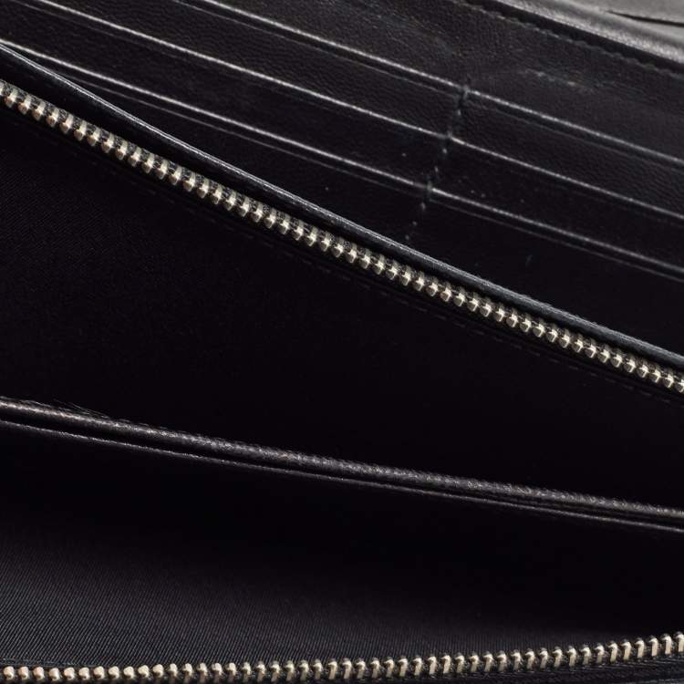 Pre Owned Dior Black Cannage Patent Leather Lady Dior Wallet On Chain