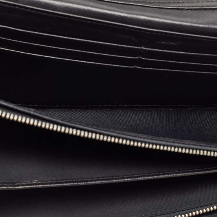 Pre Owned Dior Black Cannage Patent Leather Lady Dior Wallet On Chain