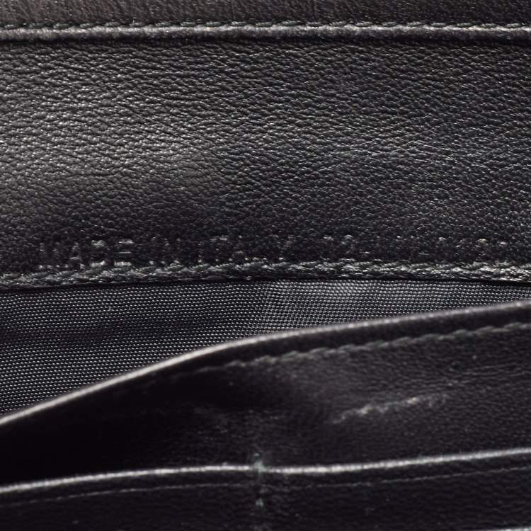 Pre Owned Dior Black Cannage Patent Leather Lady Dior Wallet On Chain