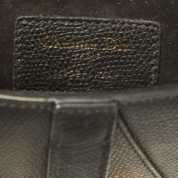 Pre Owned Dior Black Leather Mini Saddle Bag