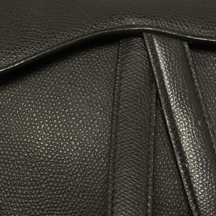 Pre Owned Dior Black Leather Mini Saddle Bag