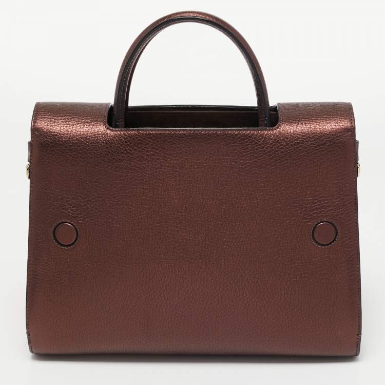 Pre Owned Dior Bronze Leather Medium Diorever Bag