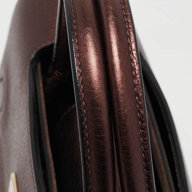 Pre Owned Dior Bronze Leather Medium Diorever Bag