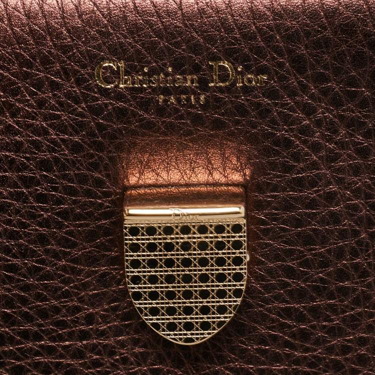 Pre Owned Dior Bronze Leather Medium Diorever Bag